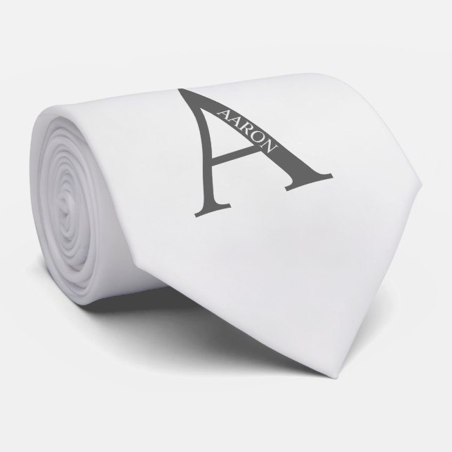 Personalised Monogram and Name Tie (Rolled)