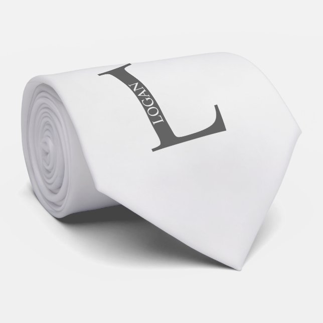 Personalised Monogram and Name Tie (Rolled)