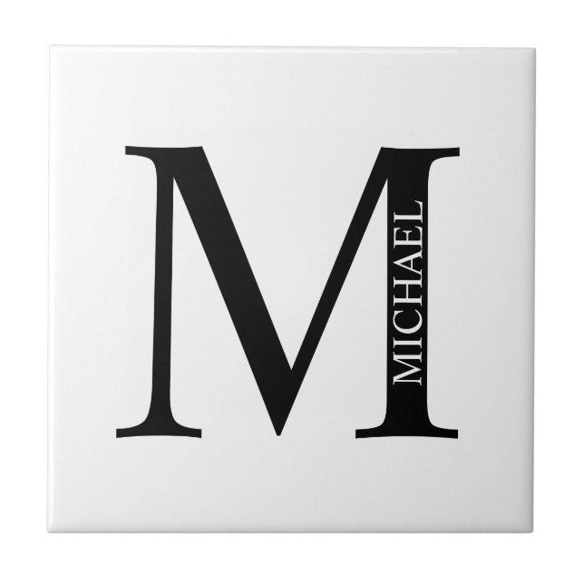 Personalised Monogram and Name Tile (Front)