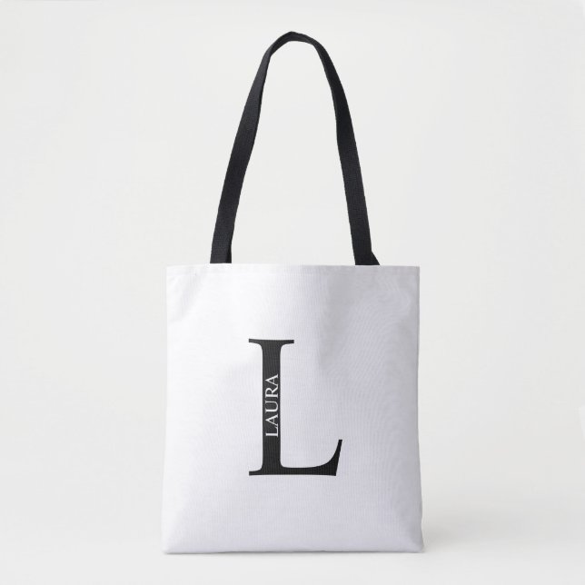 Personalised Monogram and Name Tote Bag (Front)