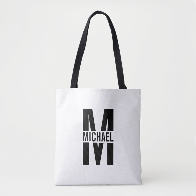 Personalised Monogram and Name Tote Bag (Front)