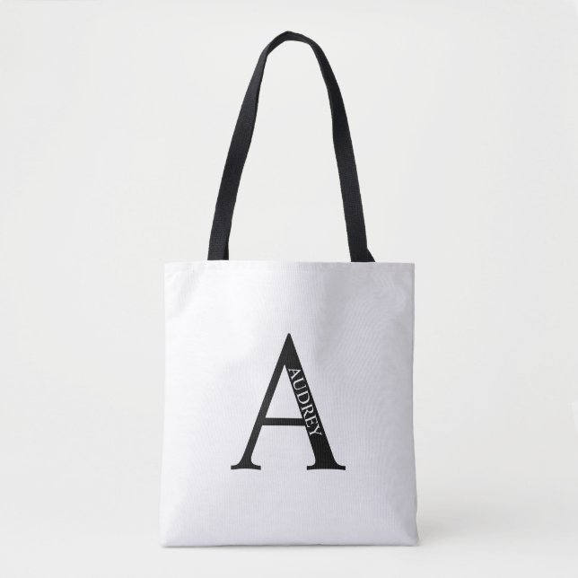 Personalised Monogram and Name Tote Bag (Front)