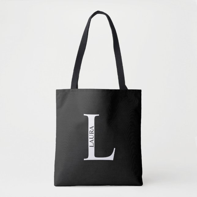 Personalised Monogram and Name Tote Bag (Front)