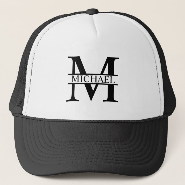 Personalised Monogram and Name Trucker Hat (Front)