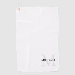 Personalised Monogram and Name White Golf Towel