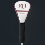 Personalised Monogram and Name White Grey Red Golf Head Cover<br><div class="desc">This sophisticated design feature unique two-colour lettering for the Monogram. That is a part of what makes this almost one-of-a kind -- for yourself or as a special gift. White with red and grey lettering with a custom monogram and First name -- makes this special and unique. Perfect as father's...</div>