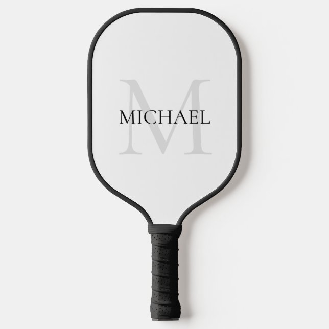 Personalised Monogram and Name White Pickleball Paddle (Front)