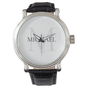 Personalised Monogram and Name White Watch