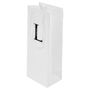 Personalised Monogram and Name Wine Gift Bag