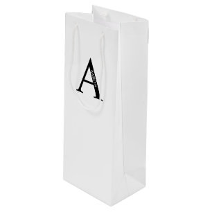 Personalised Monogram and Name Wine Gift Bag