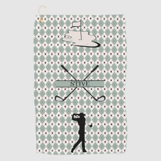 Personalised Monogram Argyle Custom Name Golf Towel