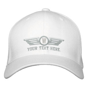Personalised Monogram Aviation Laurels Pilot Wings Embroidered Hat