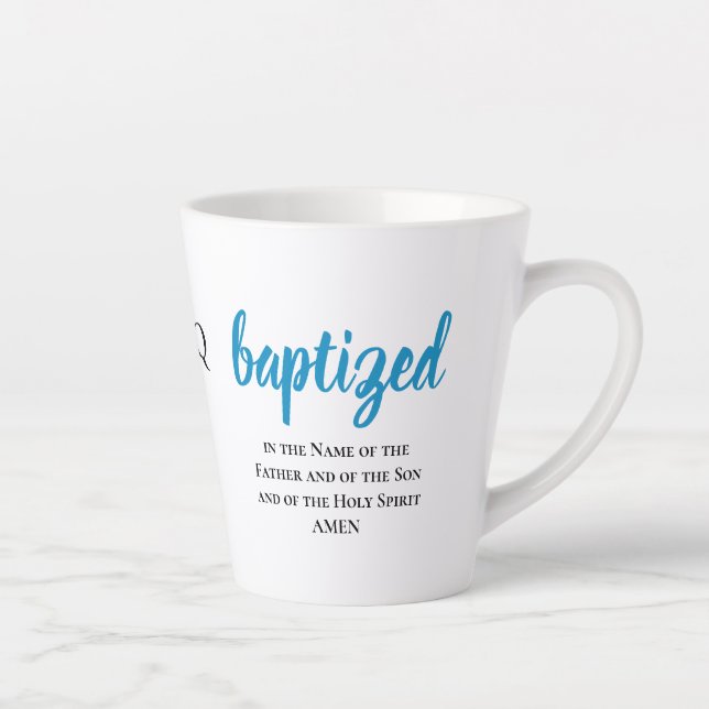Personalised Monogram BAPTIZED Latte Mug (Right)