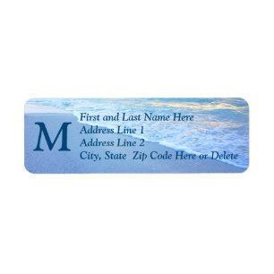 Personalised Monogram Beach Theme Address Labels