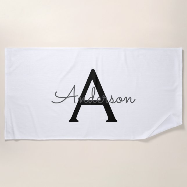 personalised Monogram  Beach Towel (Front)