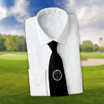 Personalised  Monogram Black And White Golf Tie<br><div class="desc">Personalise the initials to create a great monogram golf gift and keepsake. Designed by Thisisnotme©</div>