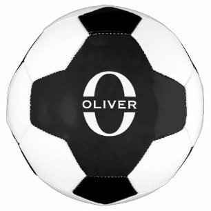 Personalised Monogram Black And White Name Football