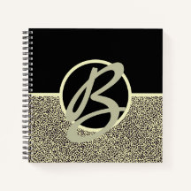 Personalised Monogram Black Cream Leopard