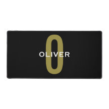 Personalised Monogram Black Gold White Name