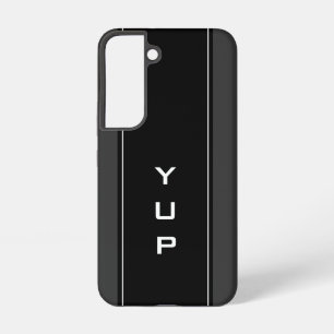 Personalised monogram black stripe samsung galaxy case