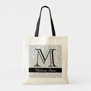 personalised monogram black tote bag