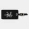 Personalised monogram black travel luggage tag