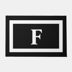Personalised Monogram Black White  Doormat