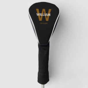 Personalised Monogram black &white Golf Head Cover