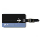 Personalised monogram blue / aeroplane travel