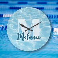 Personalised Monogram Blue Swimming Pool Modern