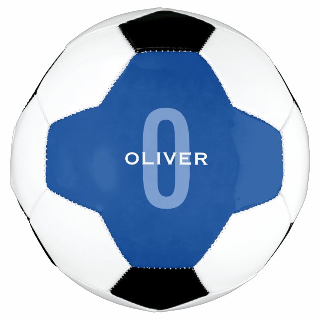 Personalised Monogram Blue White Name Football (Front)