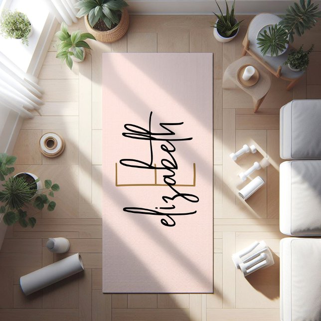 Personalised Monogram Blush Pink Yoga Mat (Creator Uploaded)