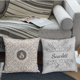 Personalised Monogram Boho mystic style Cushion