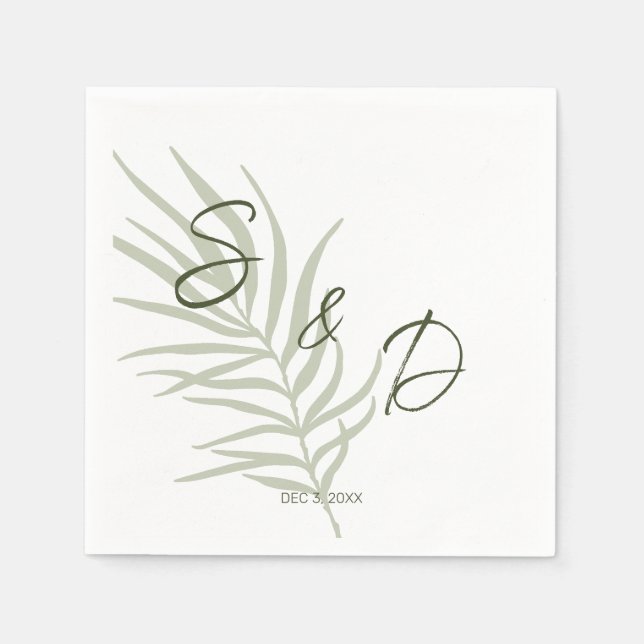 Personalised Monogram Boho Wedding Napkin (Front)