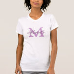 Personalised monogram bridesmaid shirt | lavender<br><div class="desc">Personalised monogram bridesmaid t shirts | lilac / lavender purple and white. Monogrammed tees with custom name in elegant script text. Personalise for bridesmaids,  flower girl,  maid of honour,  matron of honour,  mother of the bride etc. Cute idea for wedding party,  bridal shower and bachelorette party.</div>