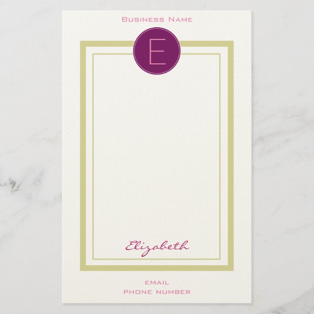 Personalised Monogram Business Stationery (Front)