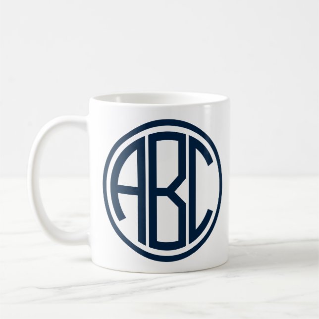 Personalised Monogram Ceramic Coffee Mug (Left)