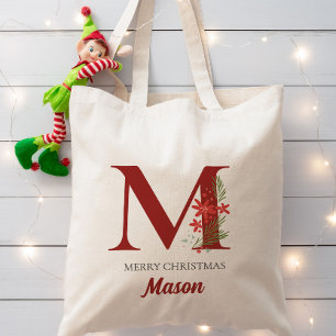 Personalised Monogram Christmas Present Tote Bag