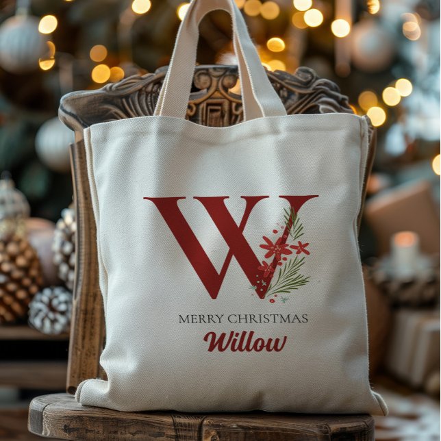 Personalised Monogram Christmas Present Tote Bag (Creator Uploaded)