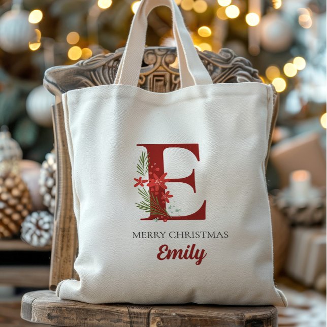 Personalised Monogram Christmas Present Tote Bag (Creator Uploaded)