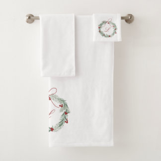 Personalised Monogram Christmas Towel set