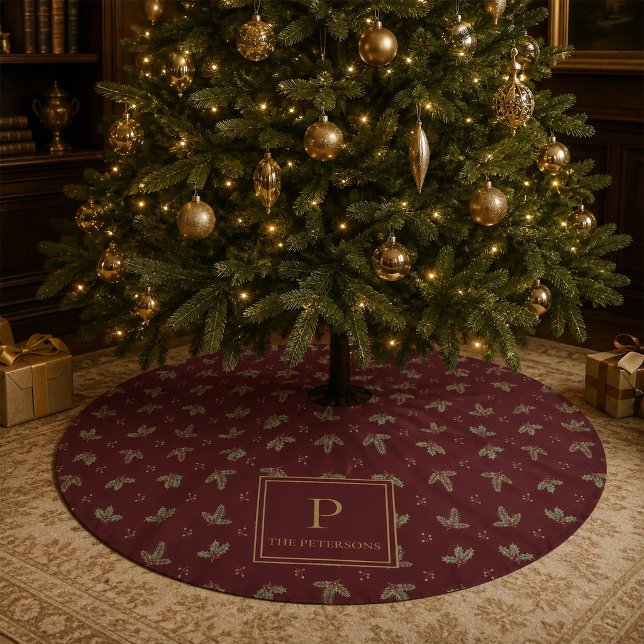 Personalised Monogram Christmas Tree Skirt (Personalized Monogram Christmas Tree Skirt)