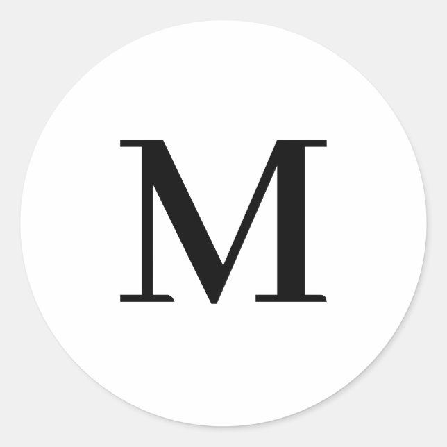 Personalised Monogram  Classic Round Sticker (Front)