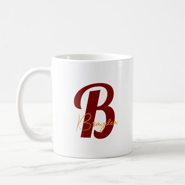 Personalised Monogram  Coffee Mug (Left)