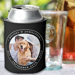 Personalised Monogram Couple Photo Wedding Can Cooler
