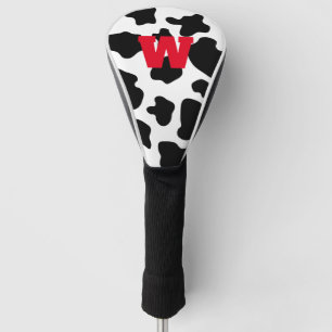 Personalised monogram cow spots animal print golf head cover
