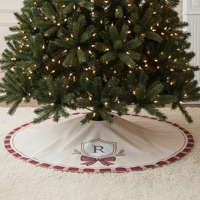 Personalised Monogram Crest Christmas Tree Skirt (Creator Uploaded)