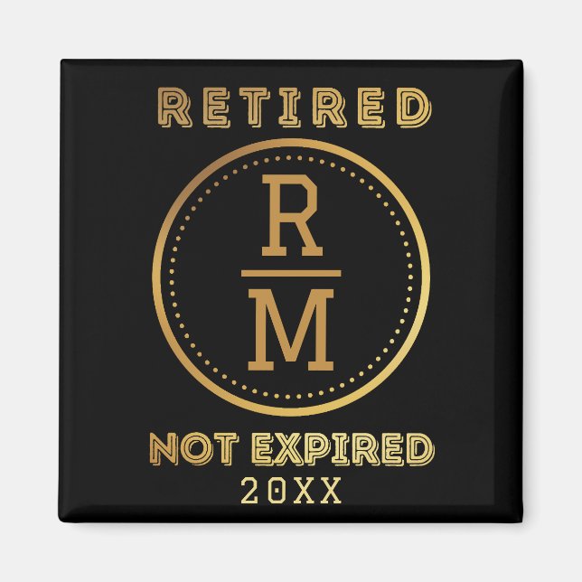 Personalised Monogram Date Retirement Favour Guest Magnet (Front)