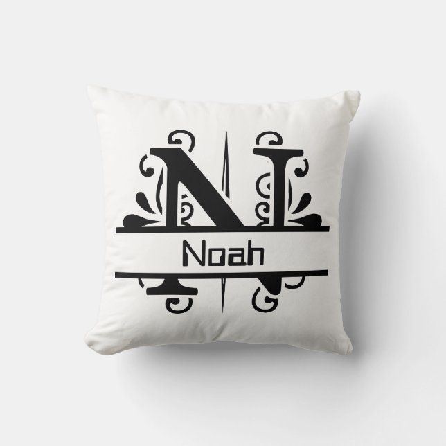 Personalised Monogram Decorative Letter N Cushion (Front)
