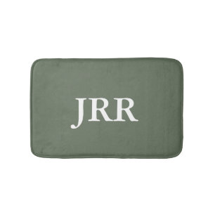 Personalised Monogram Deep Lichen Green Bath Mat